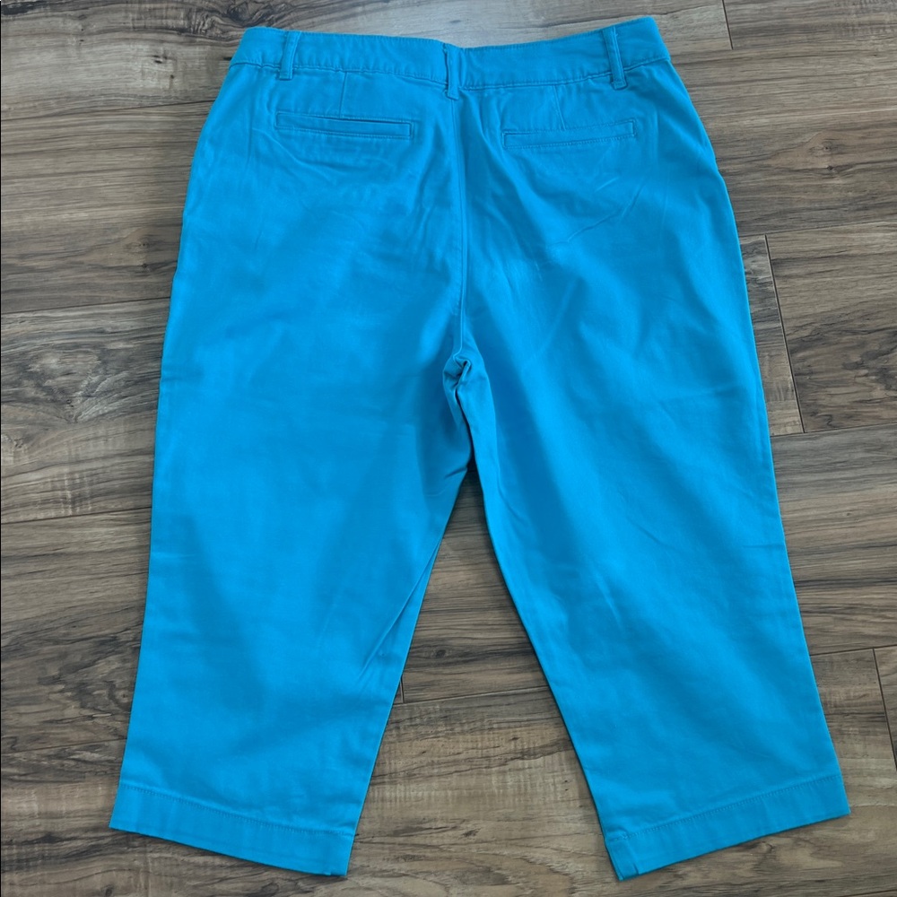 NWT St. John's Bay Teal Capri Pants Sz 12 - Picture 4 of 8